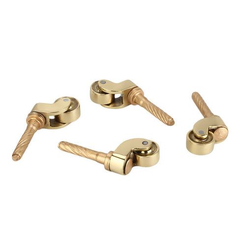 Set of 4 Solid Brass Stem Caster, Heavy Duty, Safe for All Floors, Polished Lacquered Finish