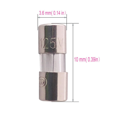 XFFCSEC 20PCS 3.6x10 mm 5 5 125 125 0.14x0.39 Inch F5AL Lights,PCB,C9,C7,G40,Safety Mini Fuse A amp V Volt Fast Blow