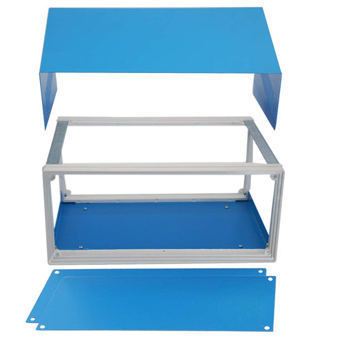 Zulkit Blue Metal Junction Box, DIY Electric Enclosure Case, Preventive Case, 7.9 x 6.5 x 3.5 inch.