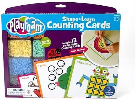 Counting Set, Set, 3+ Educational Insights Playfoam Shape & Learn Flash Card Fidget, Sensory Toys, Preschool