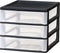 BYCY 3 Drawer Clear Stacking Desktop Organizer, Plastic Storage Container for Stationery and Art Craft Supplies