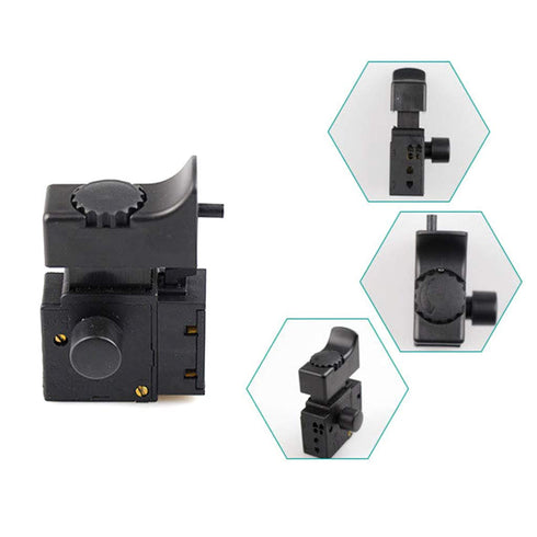Speed Regulating Switch FA2-61BEK Lock on Power Tool Electric Drill Speed Control Trigger Button Switch, black, Product size: height 55.6mm