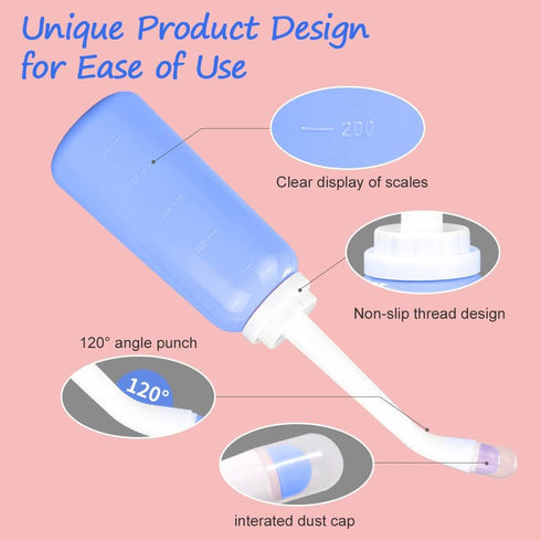 Handheld Personal Bidet Bottle, 500Ml for Gentle Postpartum Care & Cleansing, Portable Travel Bidet (Blue)
