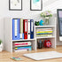 infini Desktop Bookshelf, White Wooden Adjustable Display Shelf for Office Storage, Multifunctional Small Bookshelf