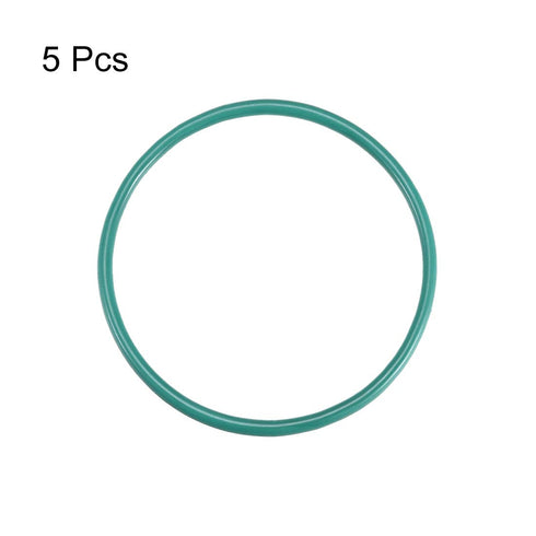 uxcell Fluorine Rubber O-Rings, FKM Seal Gasket for Machinery Plumbing, 50mm OD 45.2mm ID 2.4mm Width, Green, Pack of 5