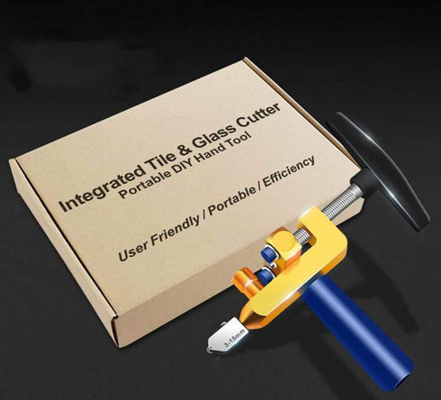 Glass Tile Cutter, 2 in 1 New Design Cutting Tool with Extra 6 Blades for Glass, Mirror, Ceramic Tile, Glazed Tiles