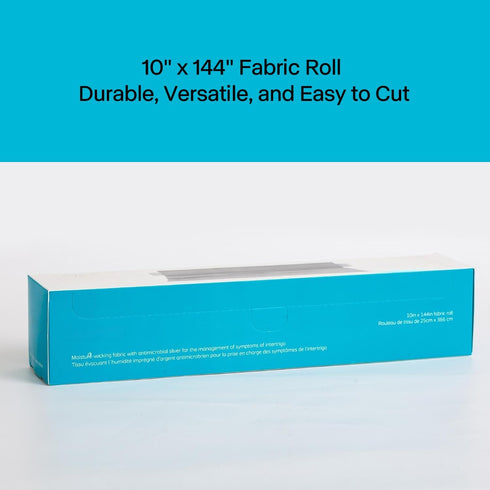 Nempkb 10"x144" Soft, Breathable Fabric Roll with Silver Complex Ideal for Wound Care, Dressings, and Skin Fold
