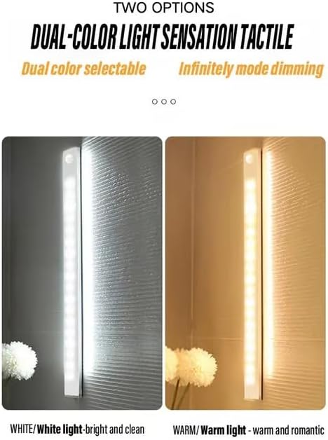 X.O. GOLD-888 8Pack Closet (2Pack-White, 10cm/3.9in) Punch-free Smart Sensor Magnetic Rechargeable LED Lights, Motion