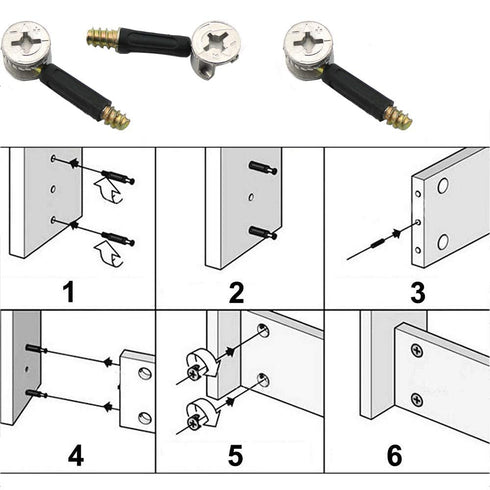 Hilitand Furniture Connecting Screw Plastic Covered Connector Cam Lock Hardware Accessories for Furniture