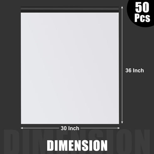 Cholemy 50 Pcs Large Poly Mailers, 30 x 36 Inch Self Adhesive Waterproof Shipping Bags (White)