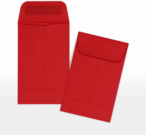 LUXPaper #1 Coin Envelopes | 2 1/4" x 3 1/2" | Ruby Red | 80lb. Text | 500 Qty