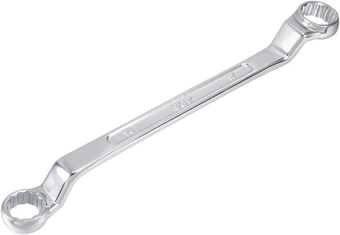 uxcell 14mm x 17mm Chrome Plated Metric 12 Point Offset Double Box End Wrench, Cr-V Steel