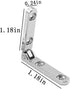 Zinc Alloy Hinge 90 Degree for Wooden Box Gift Wine Jewelry Box Accessories Angle Support Chain Hinge 6 pcs with Screws (Silver)