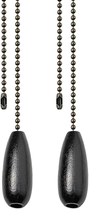 UUYYEO 2 Pcs 12 Inch Wooden Ceiling Fan Pull Chain Beaded Ceiling Light