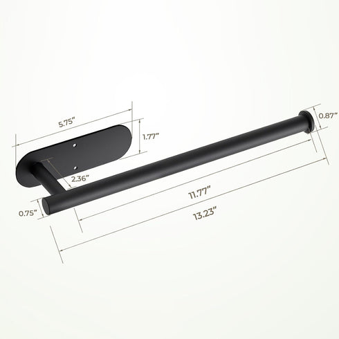 JOY DECOR 2 Pack SUS304 Paper Towel Holder - Matte Black Stainless Steel, Under Cabinet Self Adhesive Or Drilling Paper