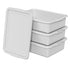 Drephia 3 Packs 15 Commercial L Plastic Bus Box with Lids, Dish Tub, Food Service Bus Tote, Restaurant, Gray