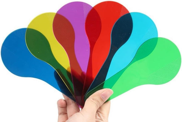 Essivox 6Pcs Color Paddles for Science Education, Transparent Optical Filter Plates for Color