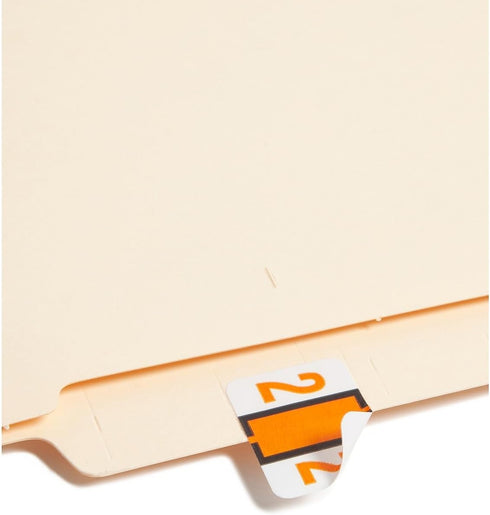 Smead BCCRN Bar-Style Color-Coded Numeric Label, 2, Light Orange, 500 Labels per Roll (67372)