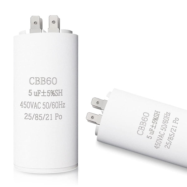 100UF CBB60 Motor Run Capacitor: 450VAC 50/60HZ for Washing Machines, Air Conditioners, and Water Pumps