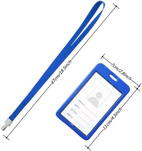 Hovico ID Badge Holder with Lanyard, Vertical Double Sided Transparent Waterproof Name Card Holder (Yellow)