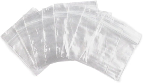 Dazzling Displays 100 Clear Reclosable Zipper Bags, 2 mil Thick, 1.5"x1.5"