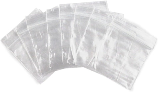 Dazzling Displays 100 Clear Reclosable Zipper Bags, 2 mil Thick, 1.5"x1.5"