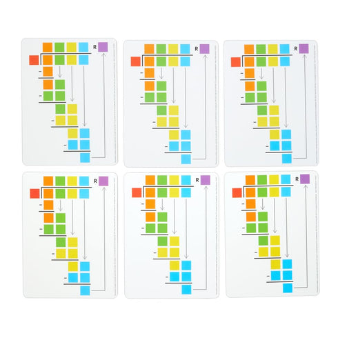 Really Good Stuff Long Division Dry-Erase Boards, Beginning Set of 6 Boards