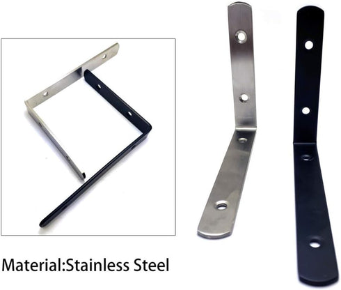 ZHome 110X150MM Corner Brace Shelf Bracket Heavy Duty Black Steel L Corner Brace, Decorative Joint Angle Bracket