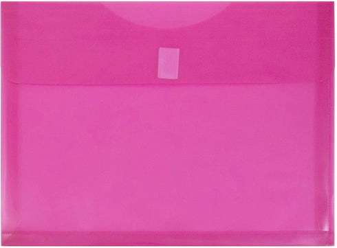 JAM PAPER Plastic Expansion Envelopes with Hook & Loop Closure - Letter Booklet - 9 3/4 x 13 with 1 Inch Expansion -
