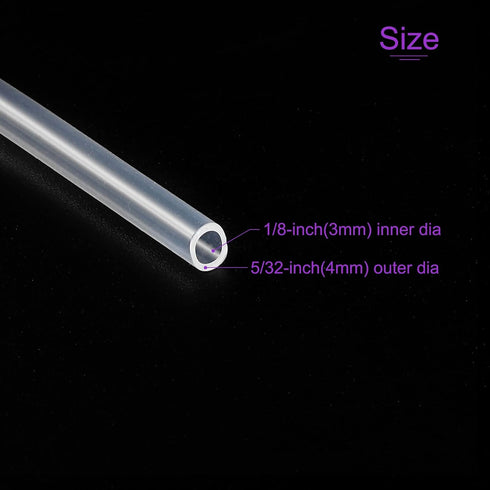 DMiotech Clear Silicone Tube, 1/8" ID 5/32" OD, 3.3 Feet Industrial Tubing for Water and Air Pump Applications