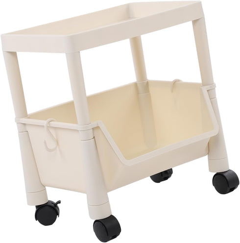 Compact Rolling Cart, Movable Storage Organizer, Mobile Utility Cart Kitchen Under Desk Cart with Caster Wheels, Multi