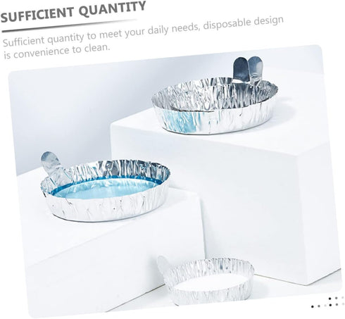 50Pcs Aluminum Foil Weighing Trays with Handle, Heavy Duty Aluminum Foil Pans for Laboratory Use and Measuring
