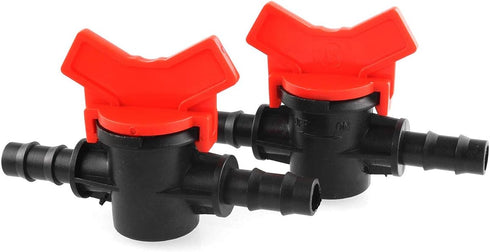 DGZZI Barbed Ball Valve 4PCS, 3/8-Inch ID in-Line Ball Valve Shut-Off Switch for Drip Irrigation and Aquariums