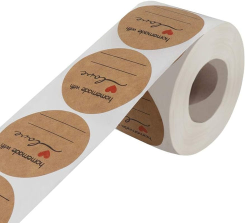Jam and Jelly Jar Canning Labels for Mason Jars (2" Round 500/roll) with Lines for Writing