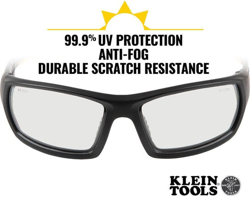 Klein Tools 60537 Safety Glasses, Professional Protective Eyewear with Full Frame, Scratch Resistant and Anti-Fog