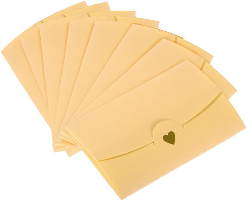 PATIKIL Mini Envelopes, 20 Pack Small Gift Card Holders Retro Gold Heart Business Invitation Envelopes for Weddings