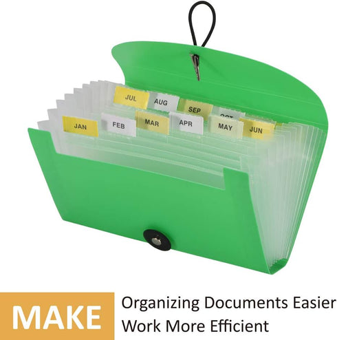 SEEKIND Expanding File Folders 4 Pack, 7.1" x 4.2" Receipt Organizer Folder with 13 Pockets for Office