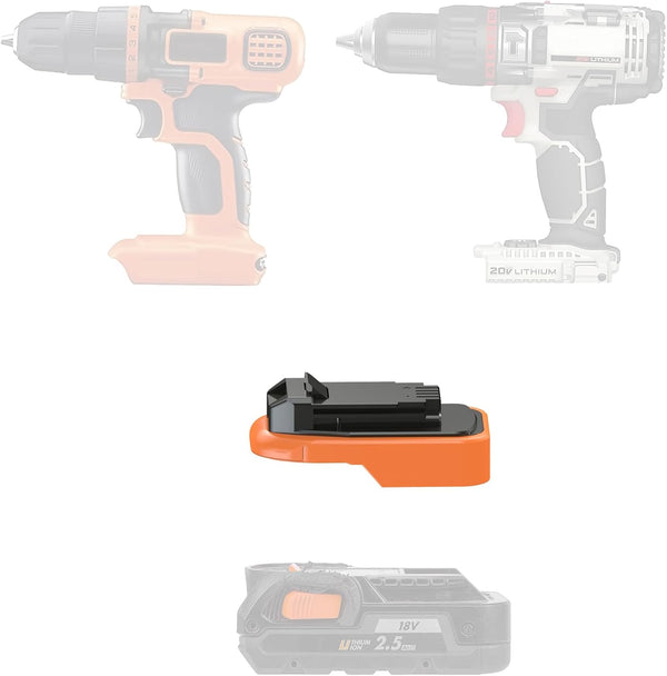 1x Adapter Run Tools, Fits Black & Decker, Compatible with Porter Cable 20v MAX Tools, Adapter Only