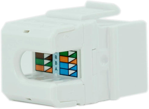 Legrand - OnQ RJ45 Keystone Insert, Cat 5e Keystone Jack, 10 Pack, Terminate with Punchdown Tool, White