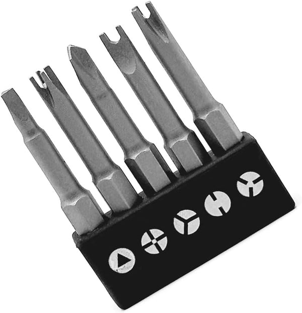 Zohino 5 Pcs 1/4" Hex Shank Magnetic Special Shaped Screwdriver Insert Bits Set