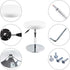 FURWOO Adjustable Height PU Leather Round Stool - Small White Office Chair