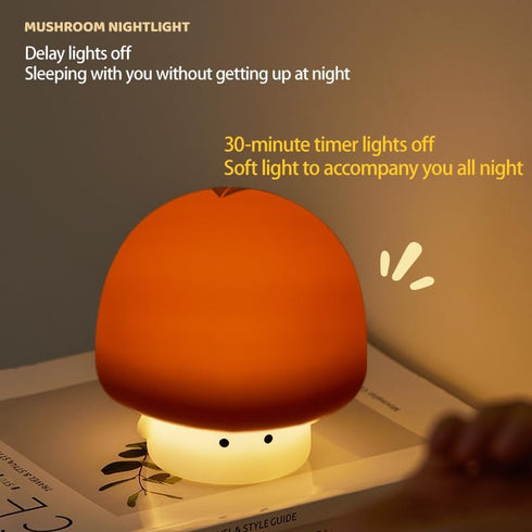 Dimmable YEEFIGRO Cute Baby Night Light for Kids,Rechargeable Silicone Nursery Toddler Mushroom Nightlight,Squishy