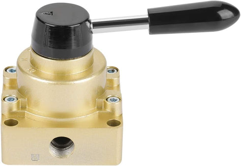 Hilitand HV-03 Rotary Lever Hand Valve, G3/8 Control Valve, 3 Positions 4 Ways Pneumatic Air Flow Control