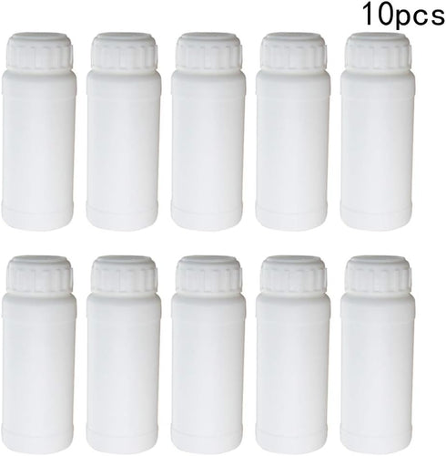 Bettomshin 10 Pcs 100ml PE Plastic Wide Mouth Lab Reagent Bottle for Liquid/Solid Sample Storage, White