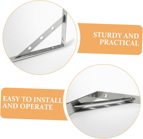 LIFKOME Heavy Duty Stainless Steel Shelf Brackets Solid Thick Wall Mounted Bracket Supports for Floating Shelves