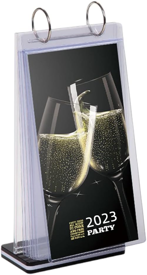 Rikyo Acrylic Sign Holder,Table Card Multi-Page Flip Display 6 Pages-12 Sides,T Shape Double-Sided