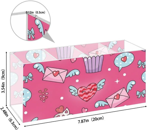 Ainavmxzs 4 Sweet Cute Cakes Acrylic Holder Organizer With Compartments Nail Desk Organizer Hair Accessories Storage