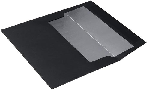 JAM PAPER A7 Foil Lined Invitation Envelopes - 5 1/4 x 7 1/4, Black Linen with Silver Foil, 50/Pack