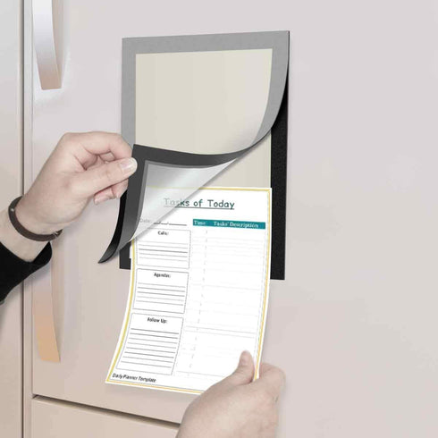 Document Sign Holder Pockets - Magnetic Back Plastic Poster Display Frame for Fridge/Whiteboard, 8.3 x 11.7 Inch,