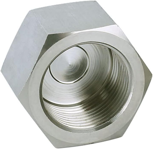 304 Stainless Steel Pipe Fitting Hex Cap, Heavy Duty 3/8" NPT Female, Pack of 2